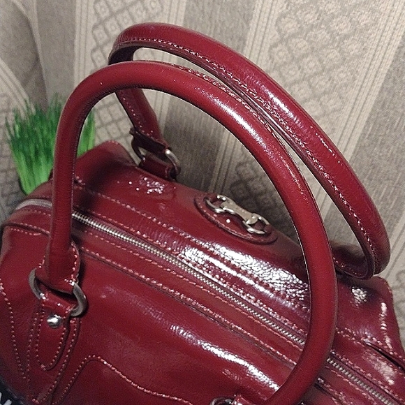 Michael Kors Burgundy Patent Barrel Bag - Picture 14 of 16